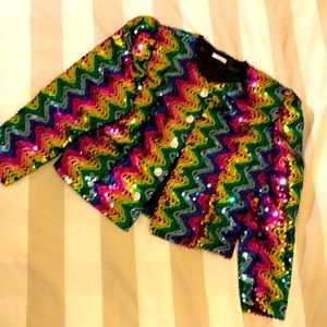 Unique jacket goes actually well with jeans and heals!